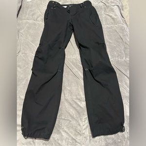 Y2K black adjustable rip cord cotton black pants